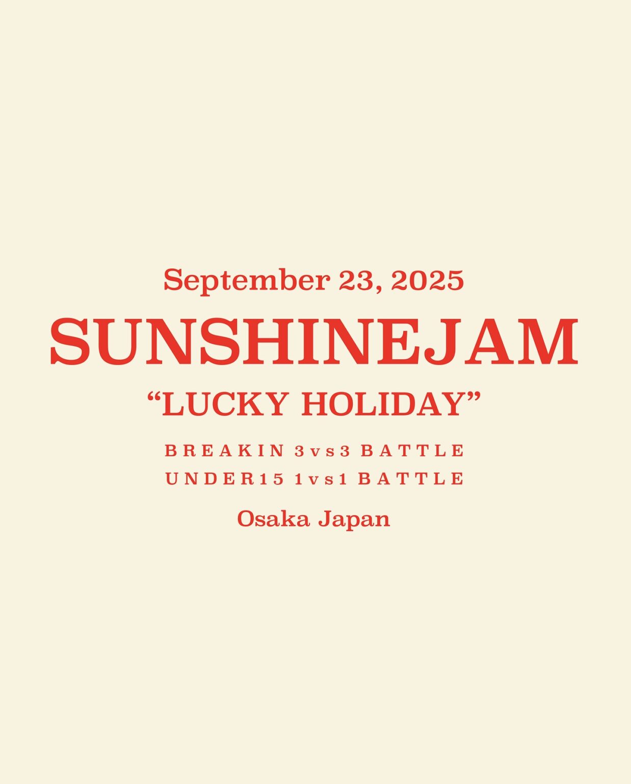 SUNSHINEJAM "LUCKY HOLIDAY"