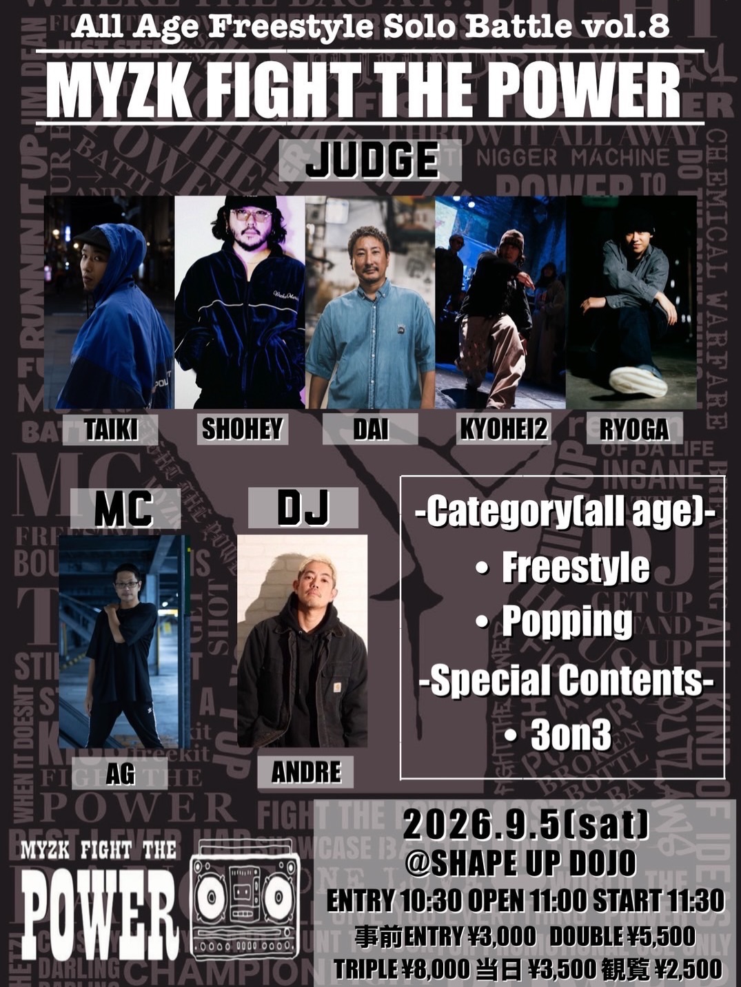 All Age Freestyle Solo Battle vol.8 ― MYZK FIGHT THE POWER ―